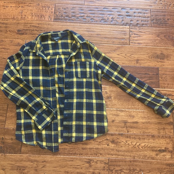 New Look Blue & Yellow Plaid Shirt - Picture 2 of 3